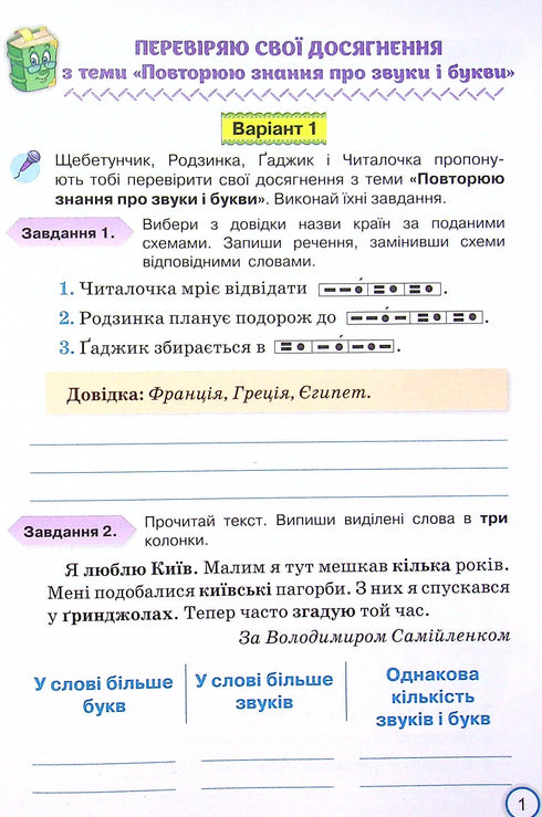 I miei successi. Lavori diagnostici tematici sulla lingua ucraina. 4a elementare